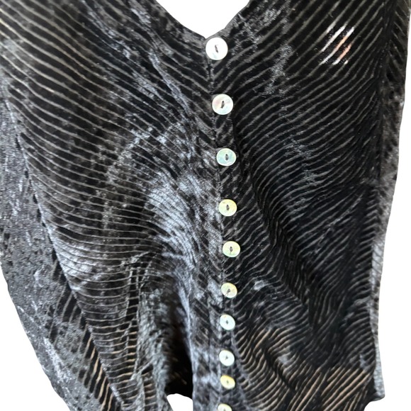 Intimately Free People Corded Velvet Cami Sz M Black Whimsigoth Fairy Grunge 90s - Picture 2 of 8